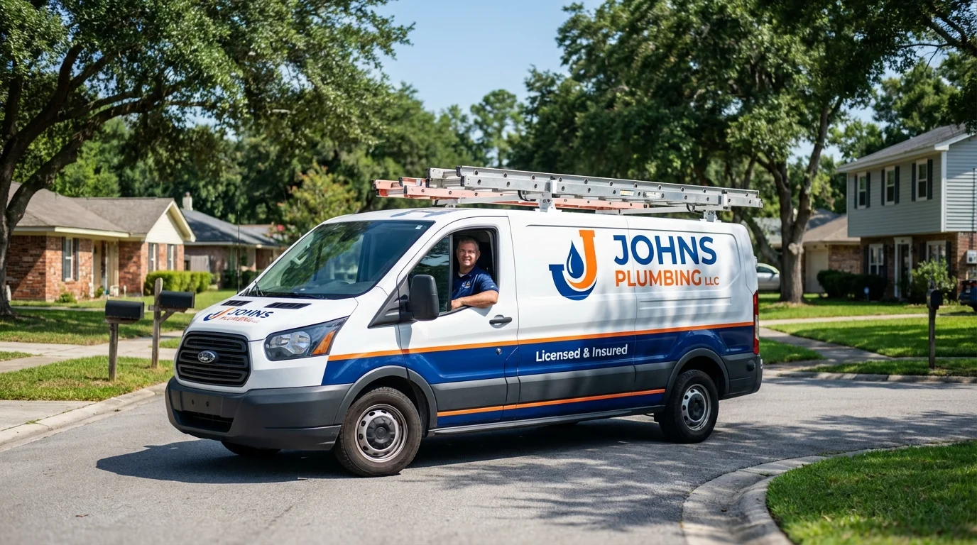 Johns Plumbing LLC service van in Tremonton, UT