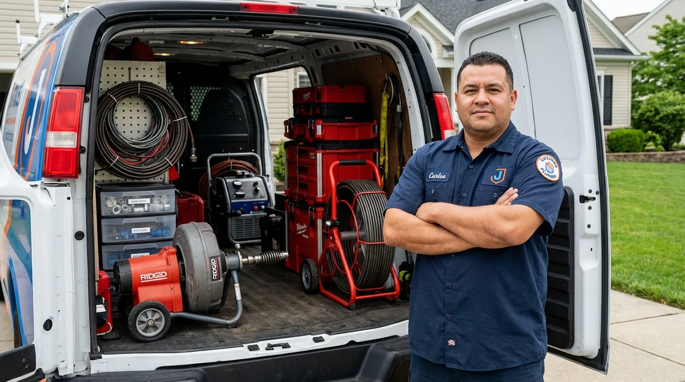 Professional drain cleaning equipment and Johns Plumbing LLC plumber in Tremonton
